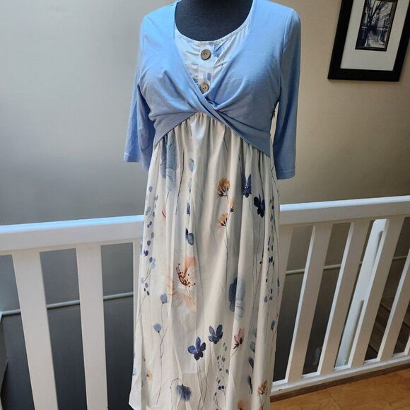 🌻NEW white floral midi length dress - Picture 5 of 9